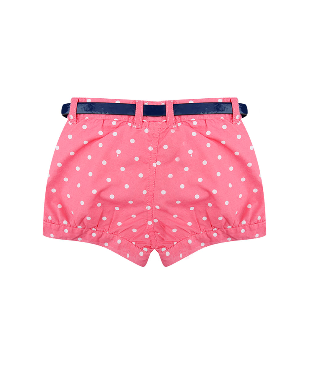 Short de Poás com Cinto Menina Rosa