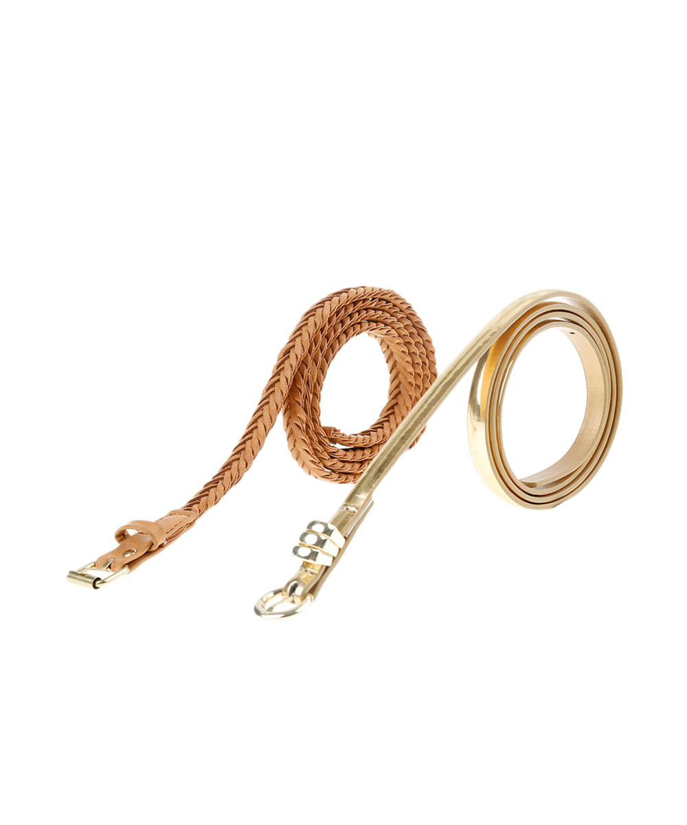 Kit de 2 Cintos Marrom