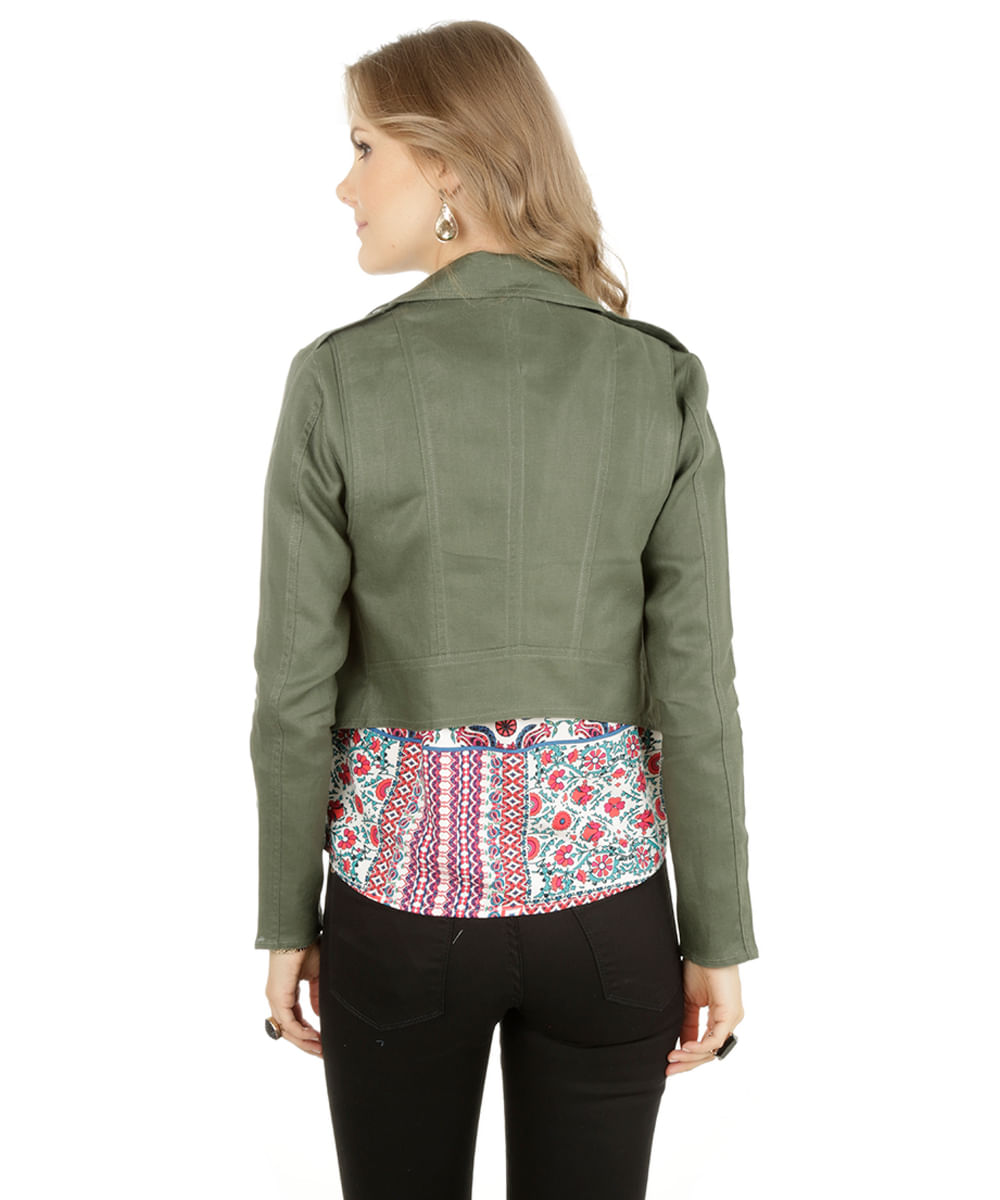 Jaqueta em Linho Verde