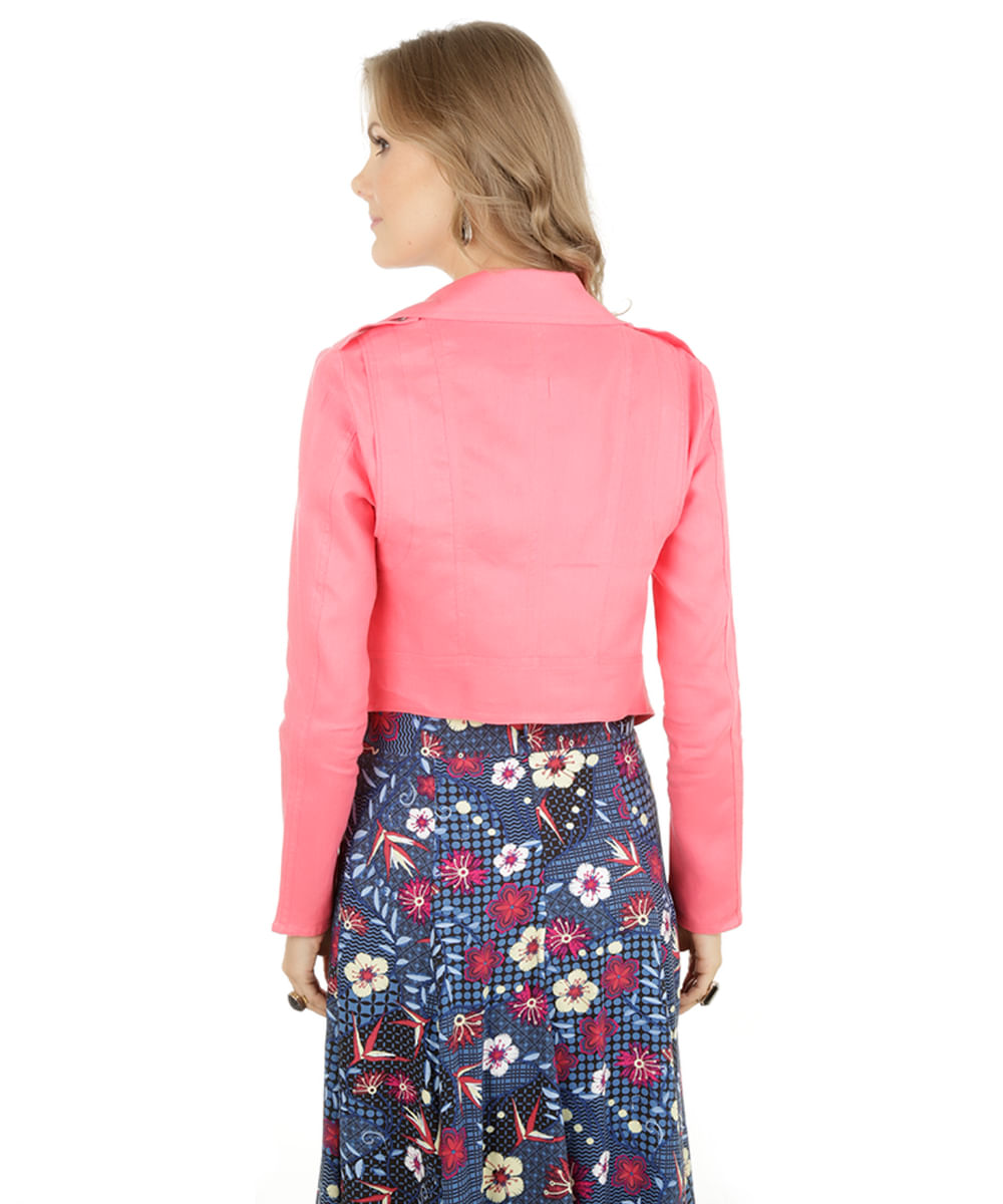 Jaqueta em Linho Rosa