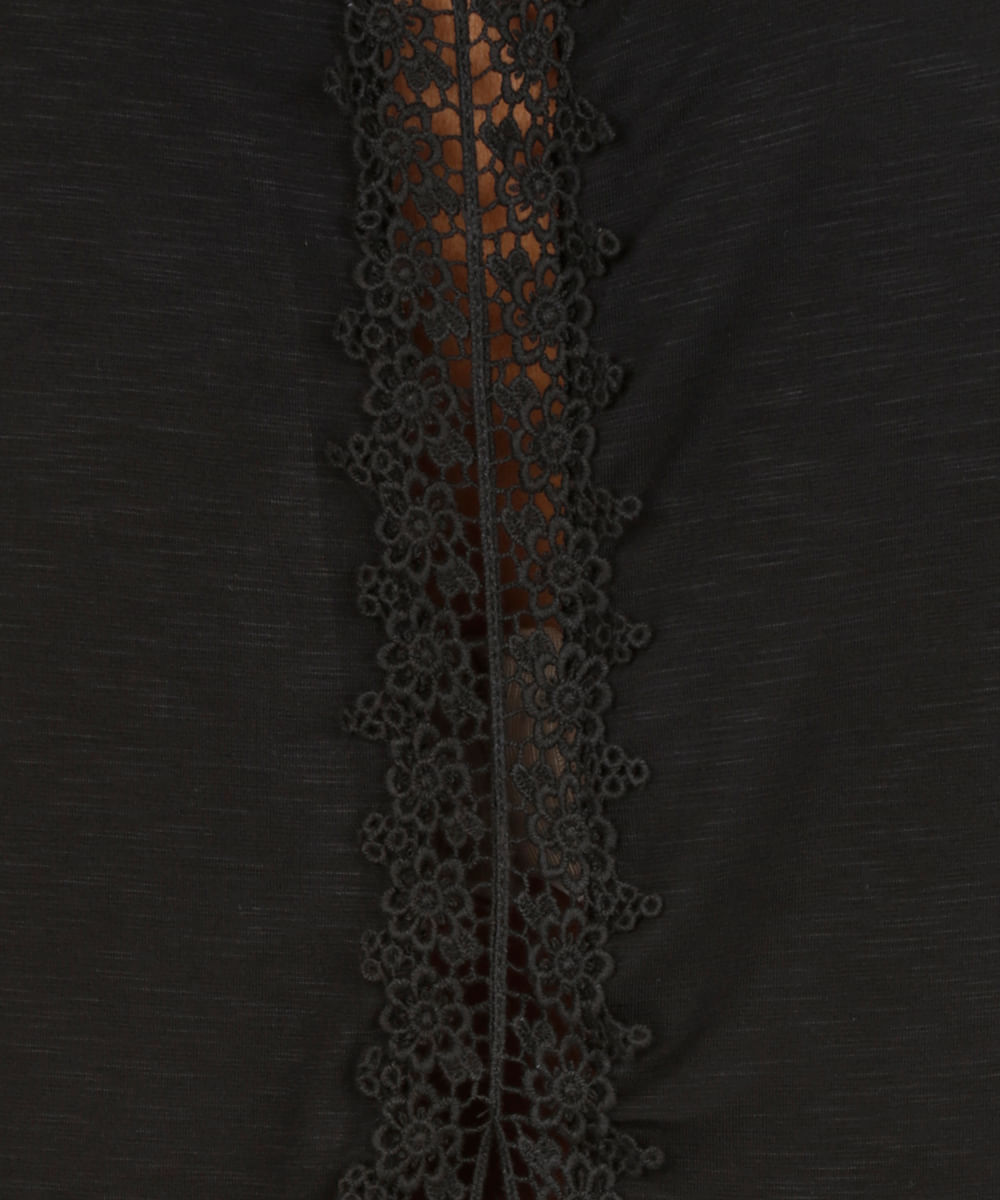 Blusa Mullet com Renda Preta