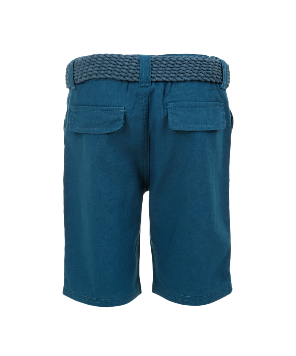 Bermuda com Linho + Cinto Menino Azul