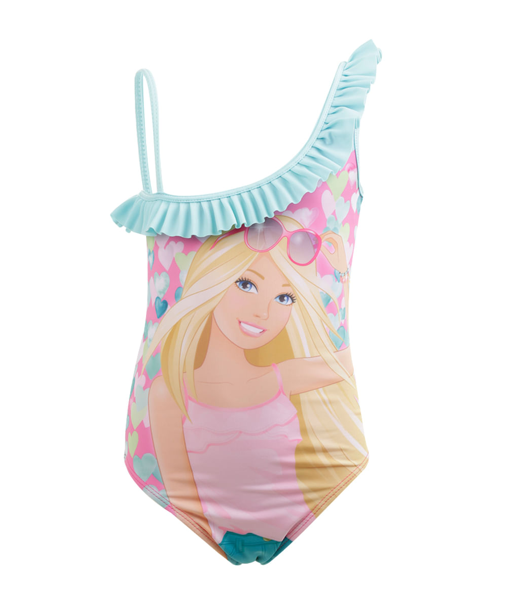 Maiô Barbie Menina Rosa