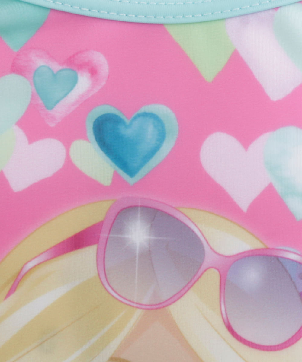 Saída de Banho Barbie Menina Rosa