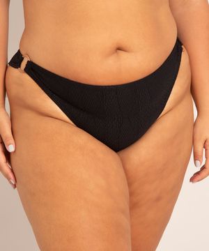 biquíni calcinha tanga plus size texturizado com argola proteção uv50+ além dos mares alter do chão grazi massafera preto