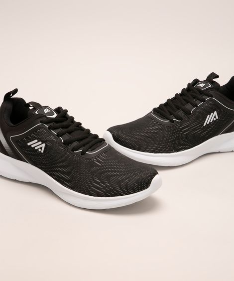 Tênis Feminino Esportivo Estampado Geométrico preto