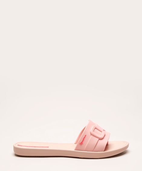chinelo slide ipanema clip com fivela rosa claro