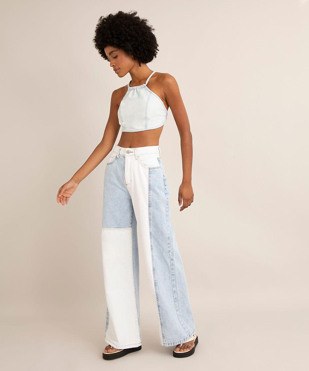 Calça patchwork, da C&A