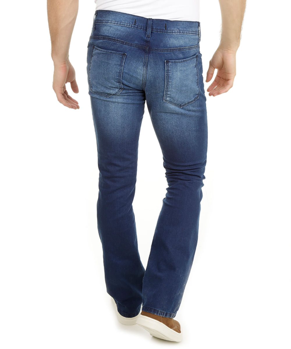 Calça Jeans Reta Azul Escuro