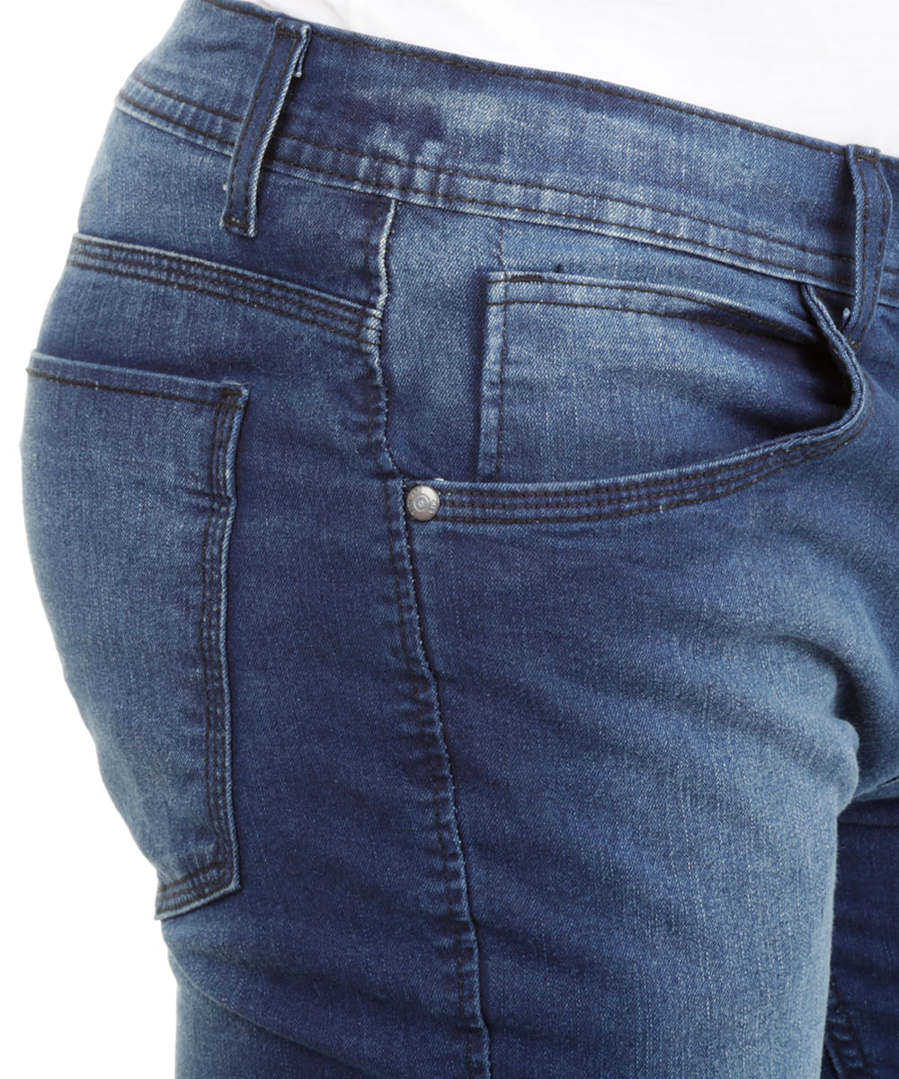 Calça Jeans Reta Azul Escuro