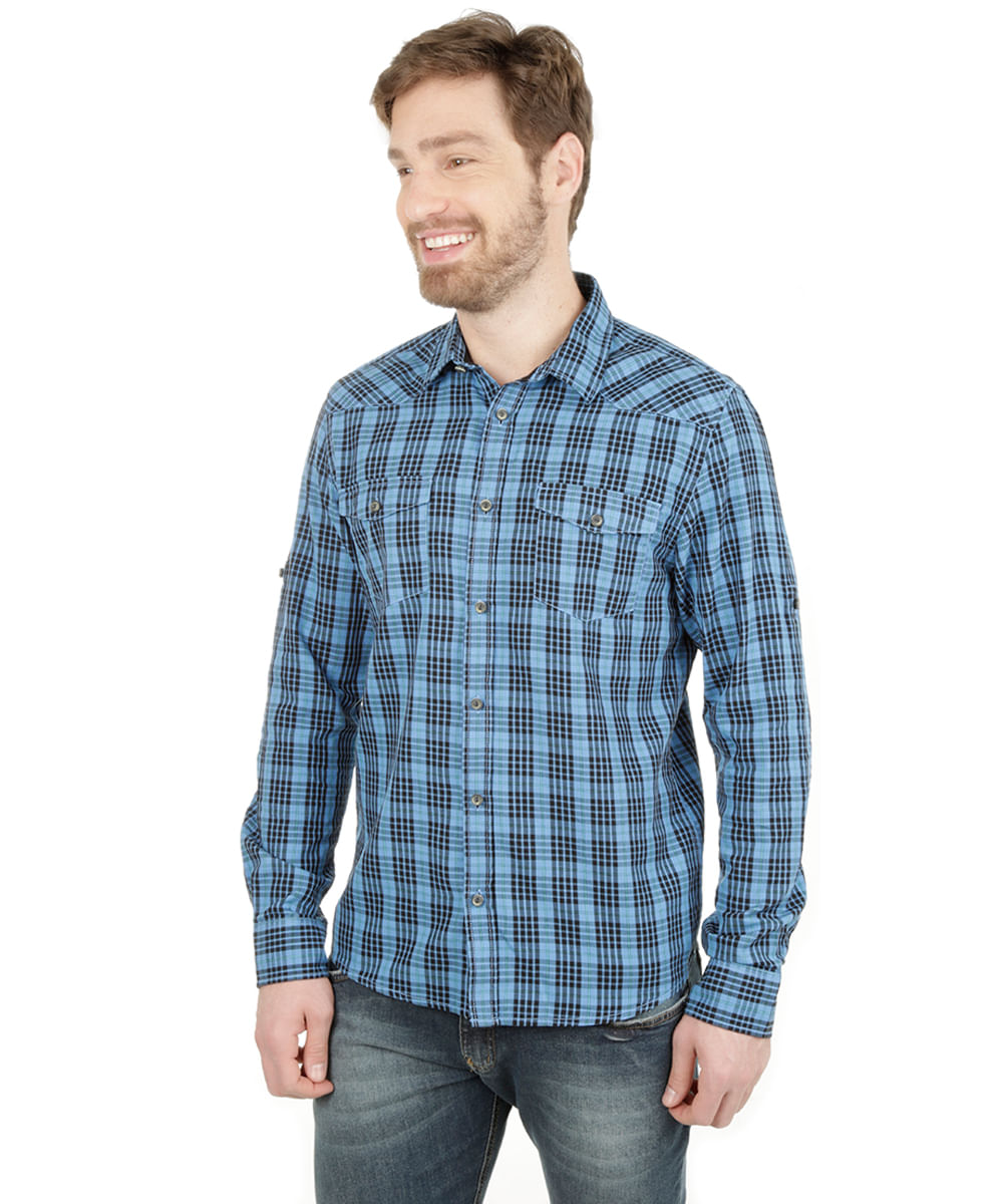 Camisa Xadrez Azul