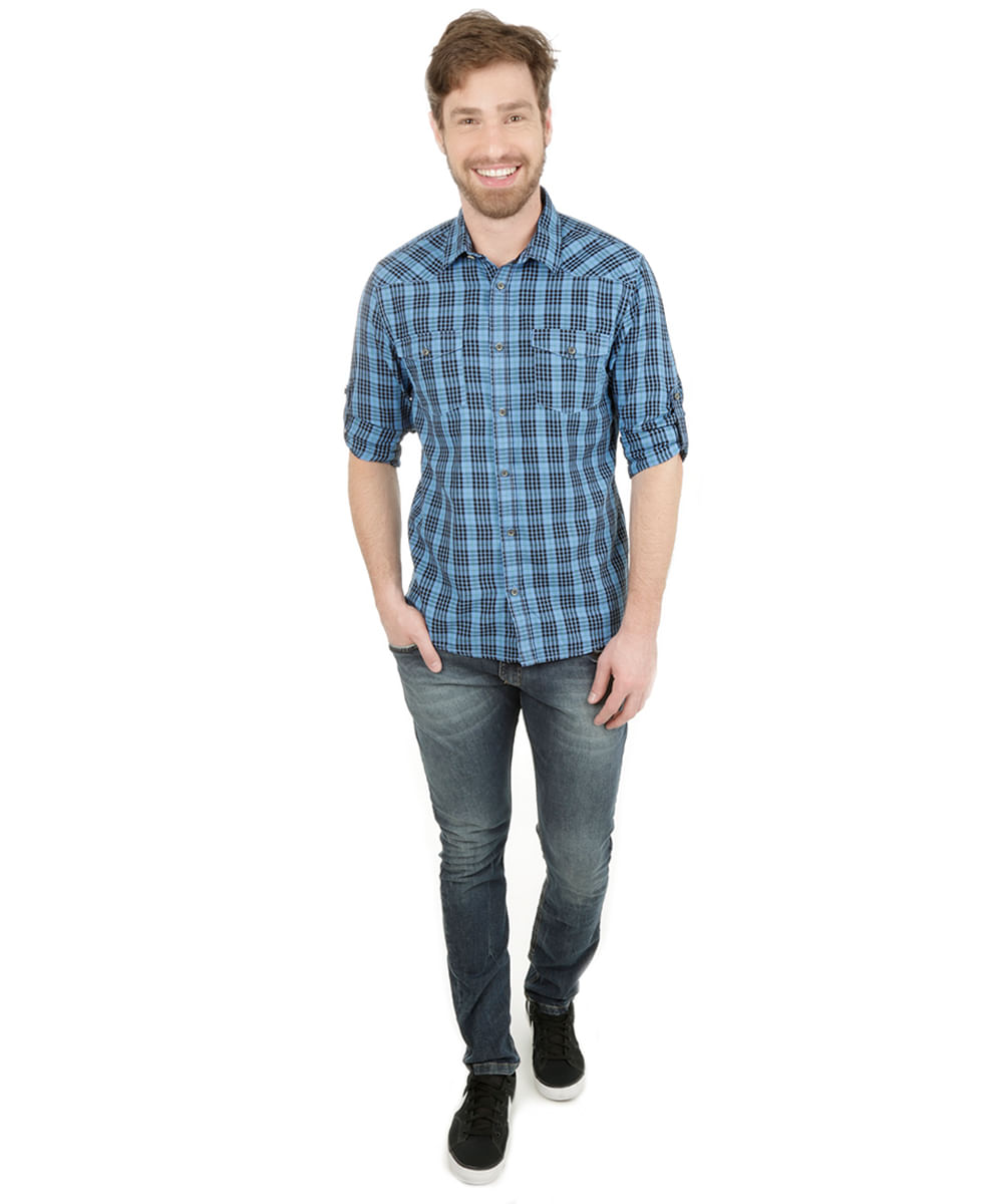 Camisa Xadrez Azul