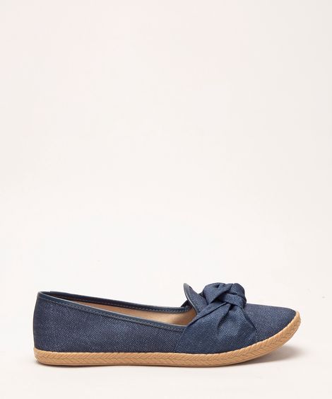 slipper feminino com nó moleca azul marinho