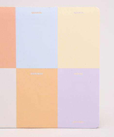 bloco planner semanal color block laranja