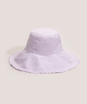 chapéu bucket hat desfiado lilás