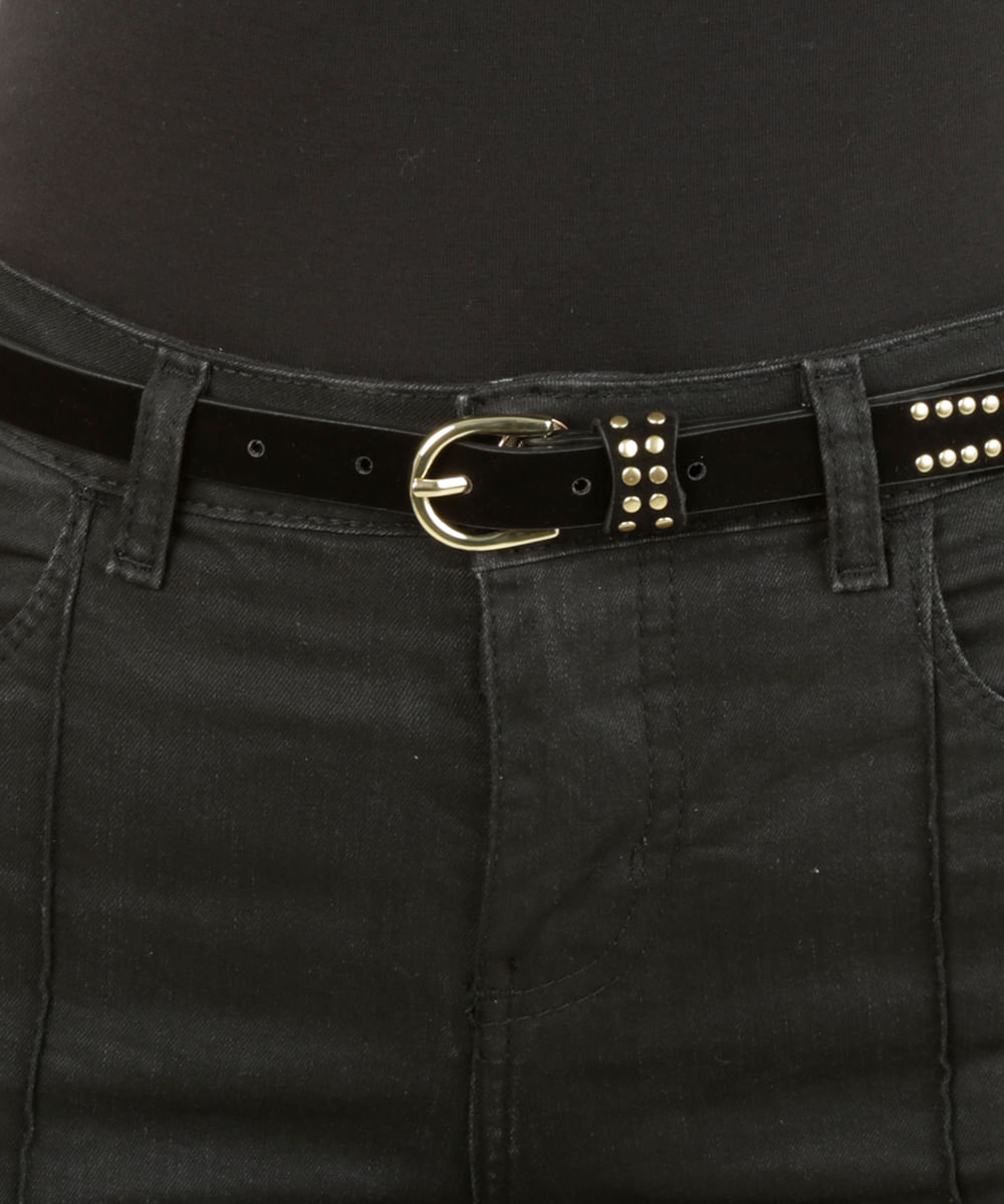 Cinto com Tachas Preto