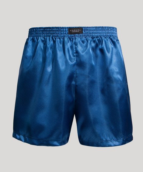 cueca samba canção de cetim estampa geométrica azul