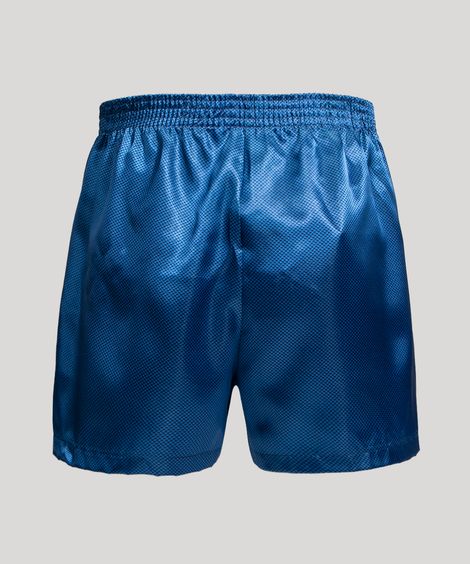 cueca samba canção de cetim estampa geométrica azul