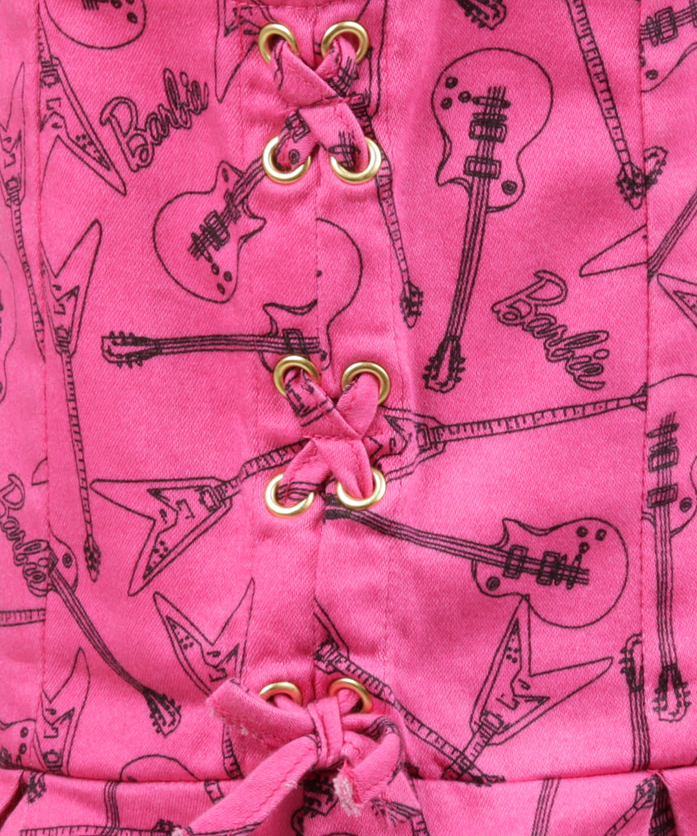 Vestido Estampado Barbie Menina Rosa