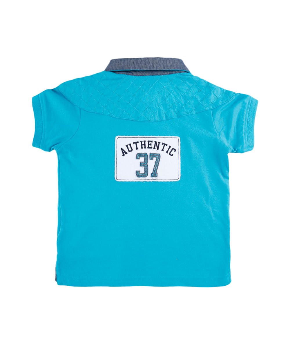 Polo com Recorte Menino Azul Claro