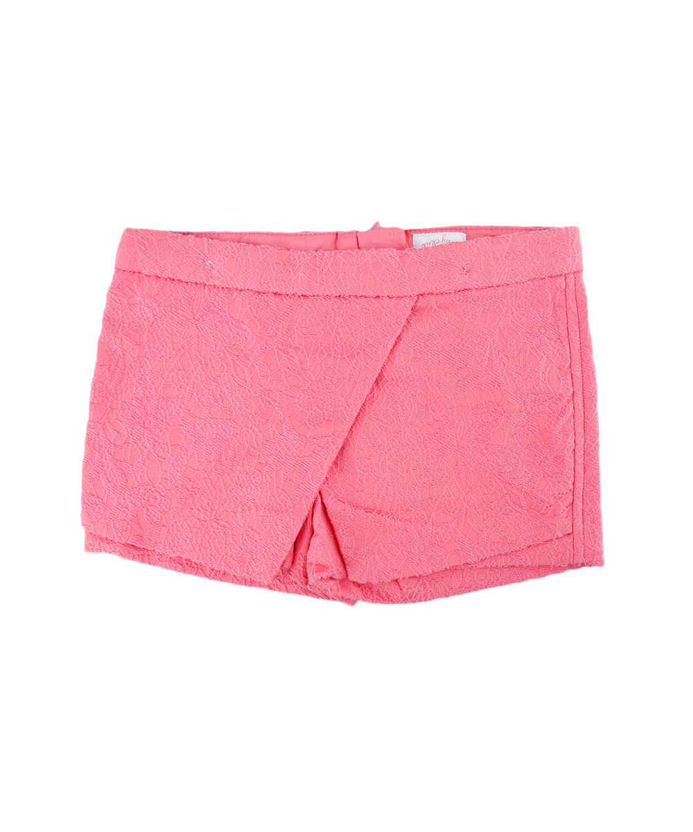 Short Texturizado Menina Rosa