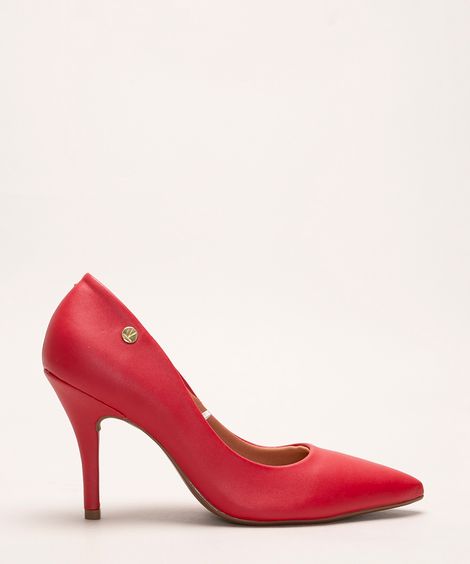 scarpin bico fino salto fino alto vizzano vermelho