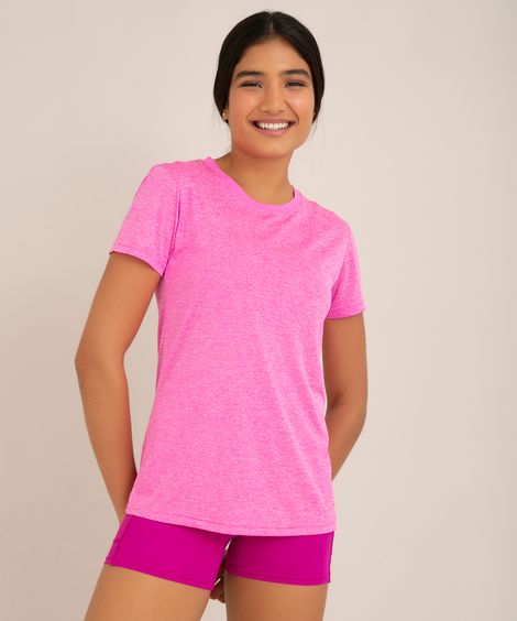 blusa esportiva manga curta rosa