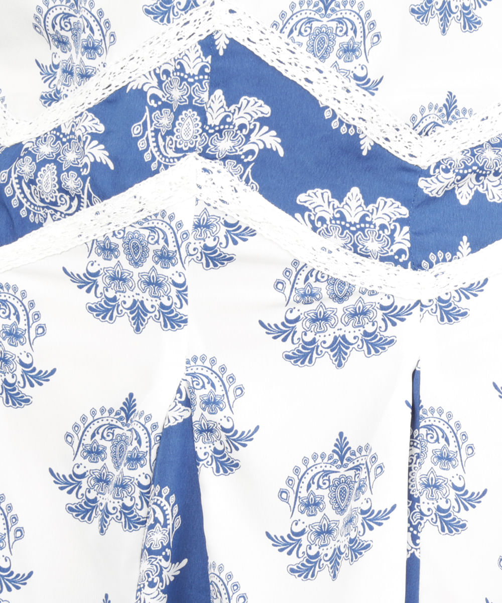 Vestido Arabesco com Renda Off White