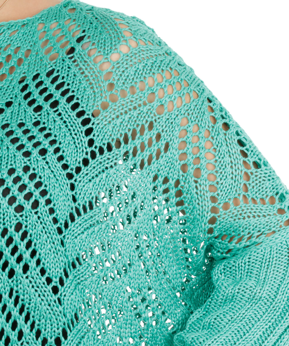 Suéter Plus Size em Tricô Verde