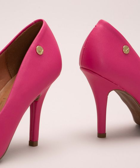 scarpin bico fino salto alto vizzano pink