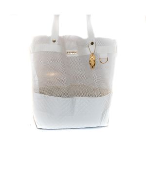 Bolsa Tote Shopper Praia Ombro Feminina Impermeável Ana Viegas Branca