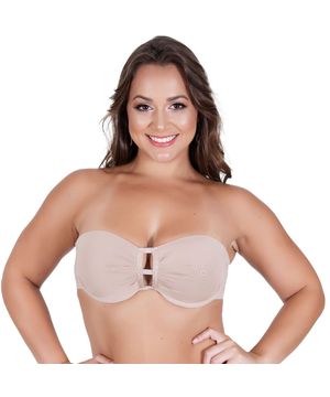 Sutiã Tomara que Caia Plus Size com Bojo + Extensor Moda de Baixo - DM454-ES06 Bege