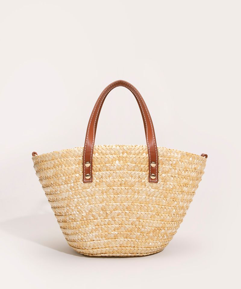 Bolsa arredondada de palha, da C&A