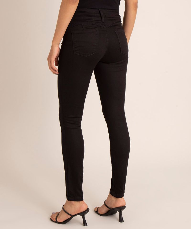 calça jeans super skinny pull up cintura média azul escuro - C&A