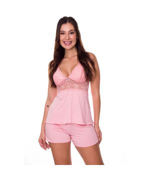 Baby Doll Amamentação Gestante em Microfibra Moda de Baixo - DR203 Rosê