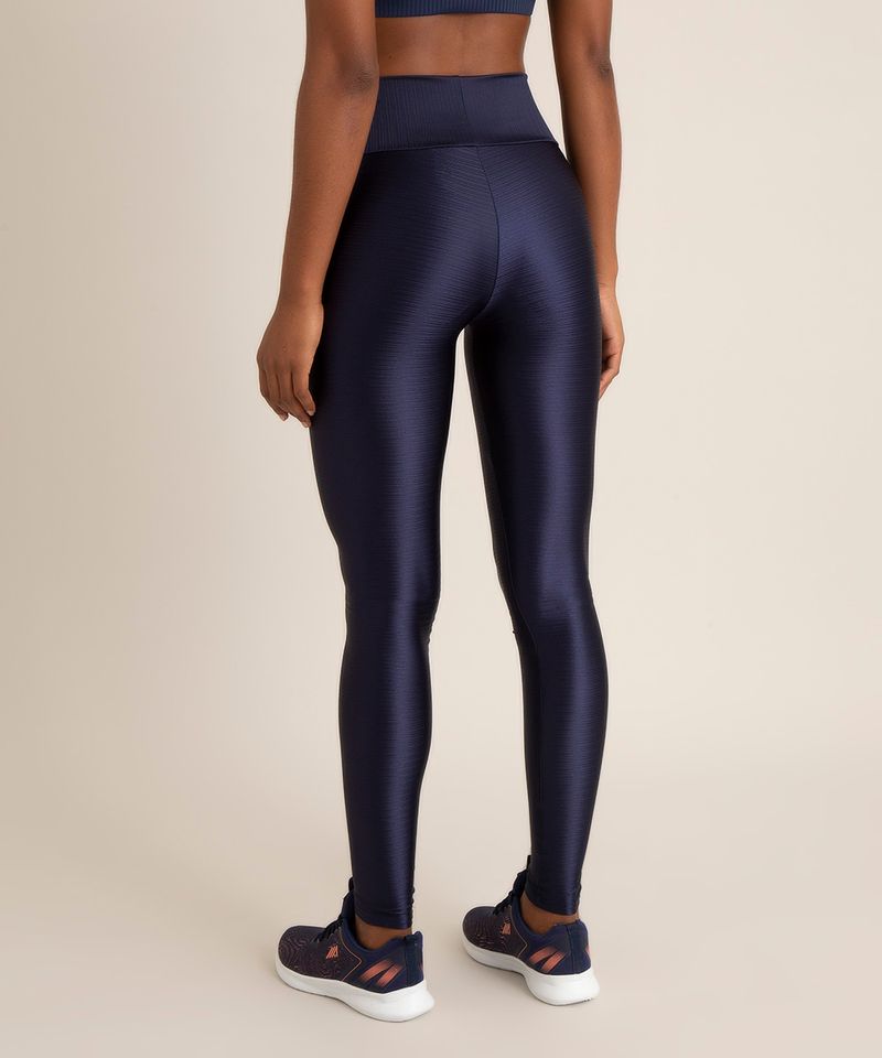 Calça Legging Feminina Esportiva Ace Texturizada Azul Escuro