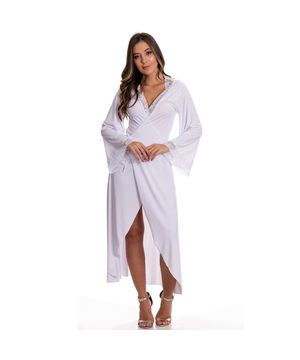 Robe Longo Feminino em Microfibra Moda de Baixo - ES219  Branco