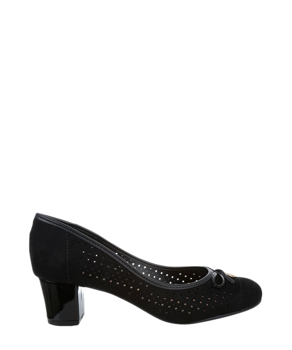 Scarpin com Lasercut Beira Rio Conforto Preto