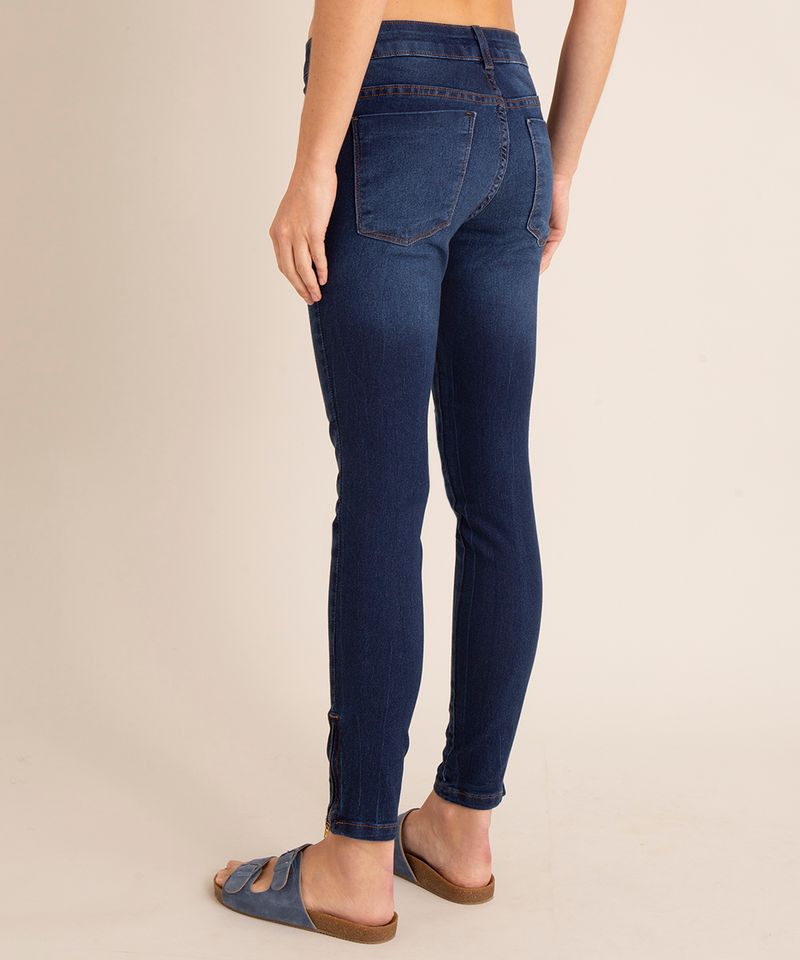 Calça Jeans Feminina Super Skinny Energy Cintura Alta Preta