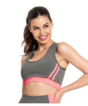 Top Feminino Nadador FTK Fitness Cinza