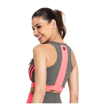 Top Feminino Nadador FTK Fitness Cinza