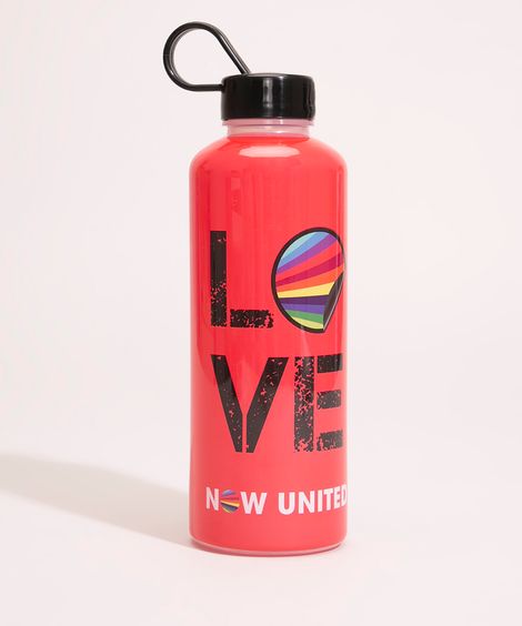 garrafa plástica now united vermelha