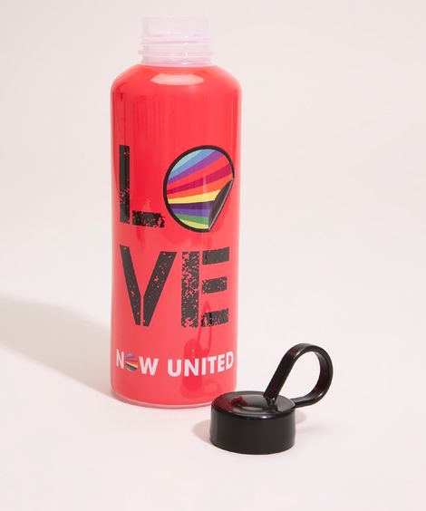garrafa plástica now united vermelha