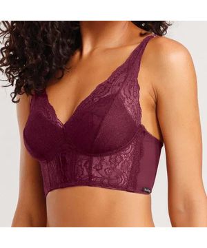 Sutiã Corselet Renda Feminino She Vinho