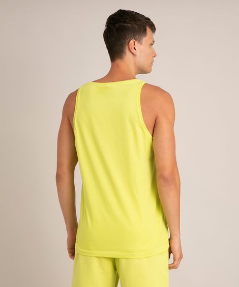 regata básica de algodão gola careca verde neon