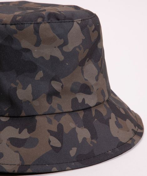 chapéu bucket hat estampa militar verde militar