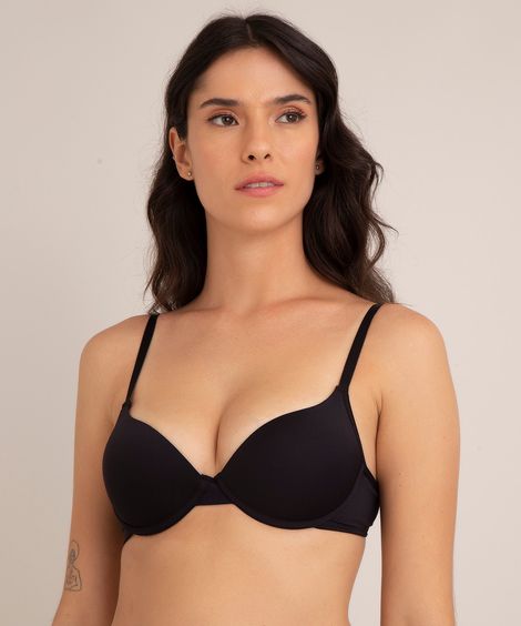 sutiã push up com bojo e aro  preto