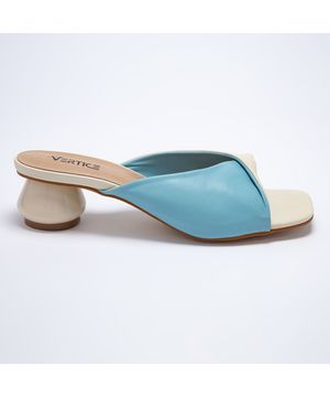 Mule Feminino Salto Bold Vertice Azul