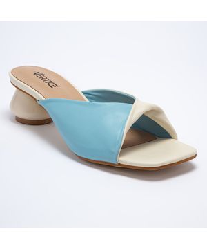 Mule Feminino Salto Bold Vertice Azul