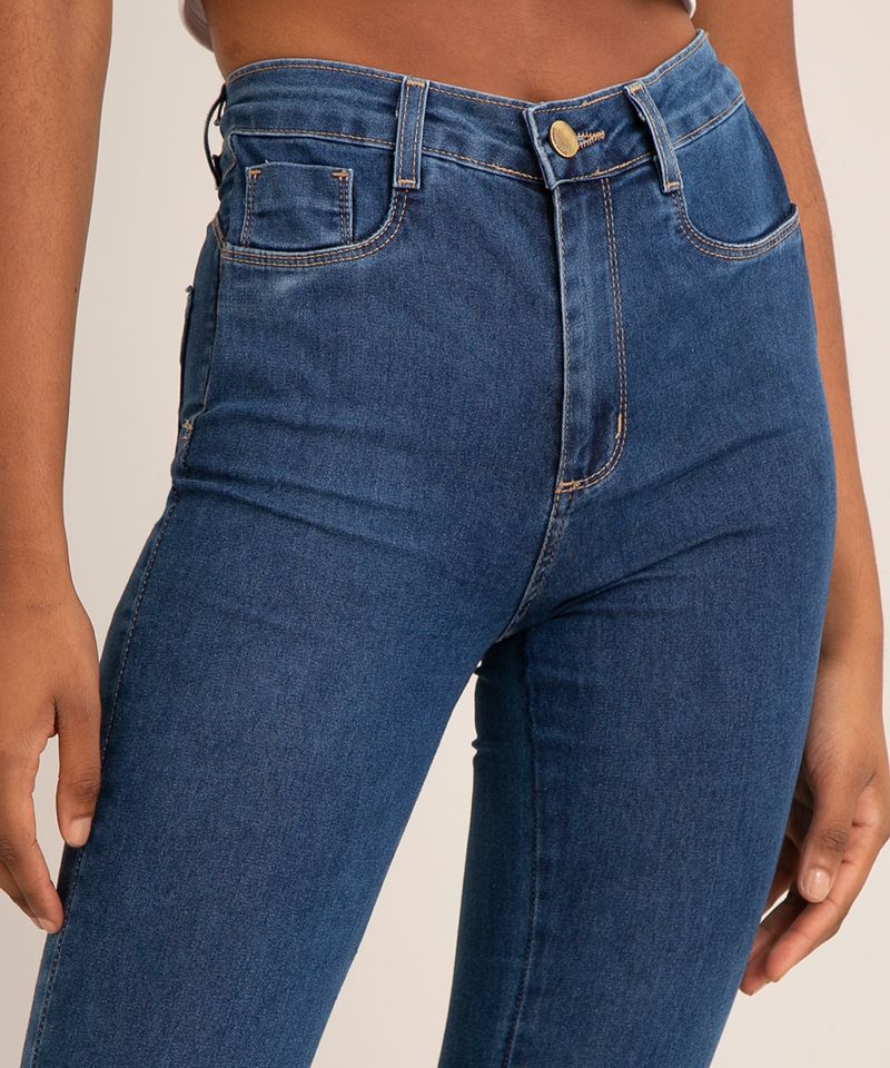 Jeans térmicos extragrandes para mulheres, cintura alta velo de cordeiro  quente, jeans stretch skinny, calças lápis